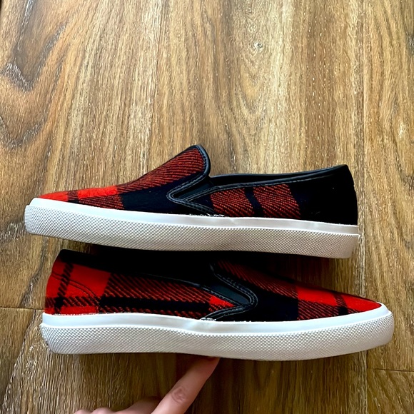 Coach Chrissy Buffalo Plaid Wool Sneakers - Picture 6 of 12